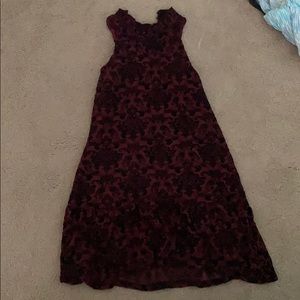 Burgundy and black dress with detailing